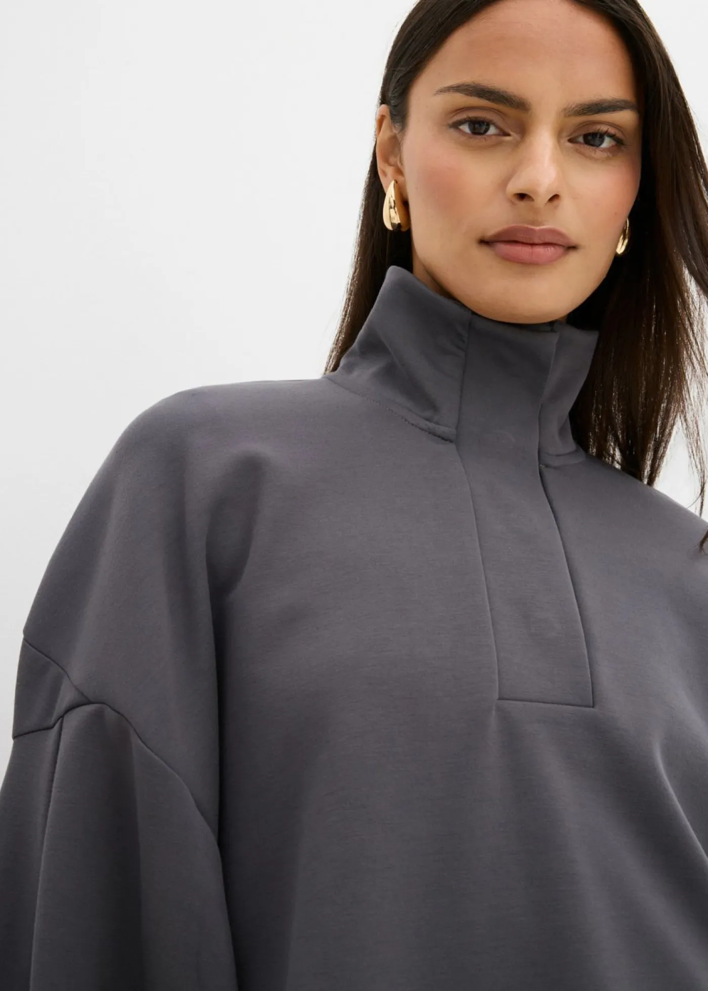 bonprix bonprix Sudadera holgada de neopreno pizarra New