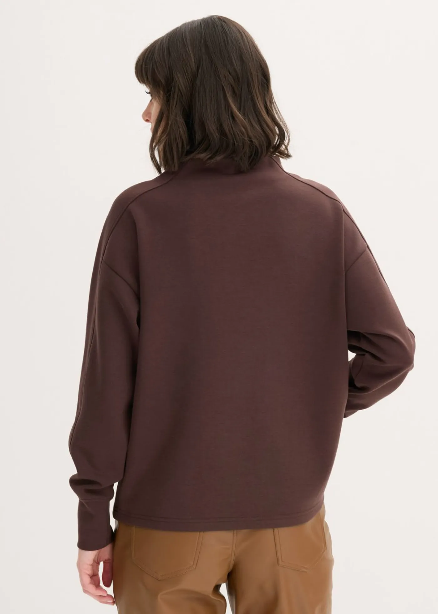 bonprix bonprix Sudadera holgada de neopreno suave Marrón oscuro New