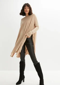 bonprix bonprix Sudadera larga beige pardo moteado New