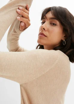 bonprix bonprix Sudadera larga beige pardo moteado New