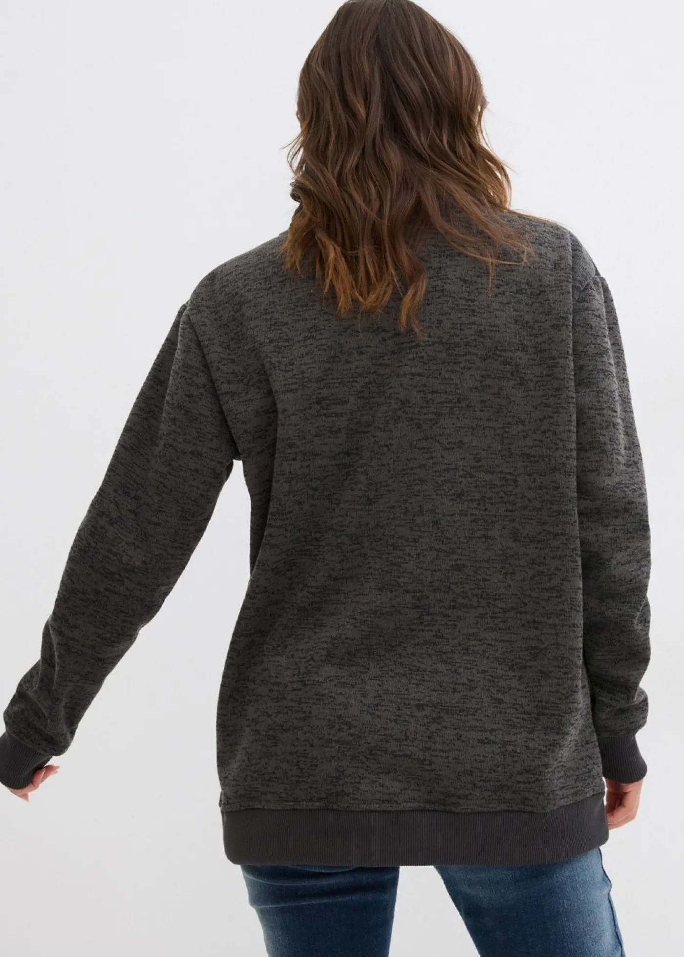 bonprix bonprix Sudadera larga antracita jaspeado moteado Best