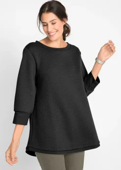 bonprix bonprix Sudadera larga con viscosa Negro Clearance