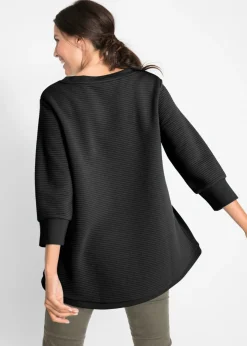 bonprix bonprix Sudadera larga con viscosa Negro Clearance