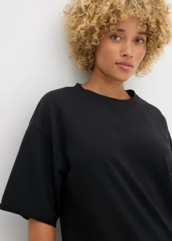 bonprix bonprix Sudadera larga de algodón puro Negro