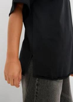 bonprix bonprix Sudadera larga de algodón puro Negro