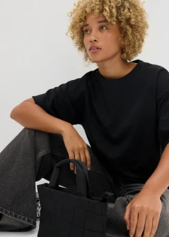 bonprix bonprix Sudadera larga de algodón puro Negro