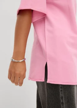 bonprix bonprix Sudadera larga de algodón puro rosa orquídea Discount