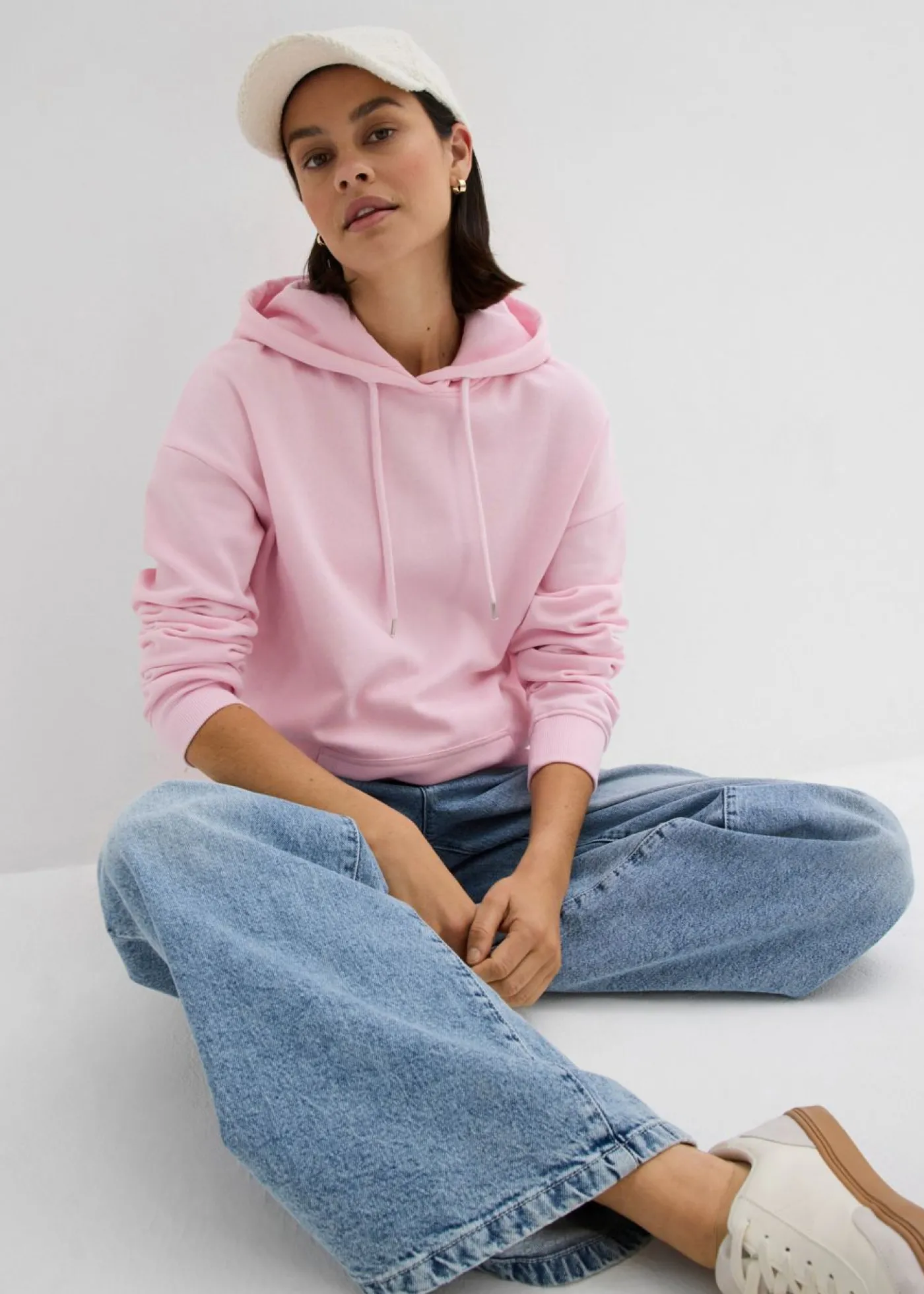 bonprix bonprix Sudadera oversize con capucha rosa cristal Discount