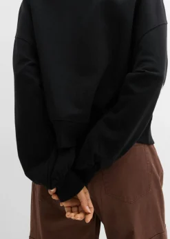 bonprix bonprix Sudadera oversize de algodón orgánico Negro-blanco Outlet