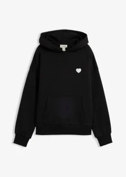 bonprix bonprix Sudadera oversize de mezcla de algodón suave con capucha Negro estampado Best