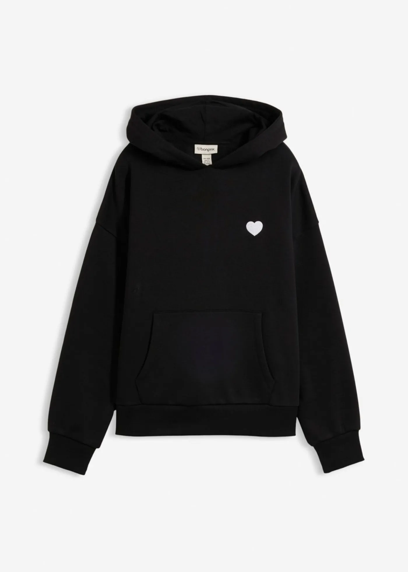 bonprix bonprix Sudadera oversize de mezcla de algodón suave con capucha Negro estampado Best