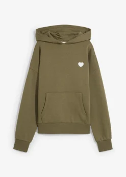 bonprix bonprix Sudadera oversize de mezcla de algodón suave con capucha Verde grisáceo Clearance