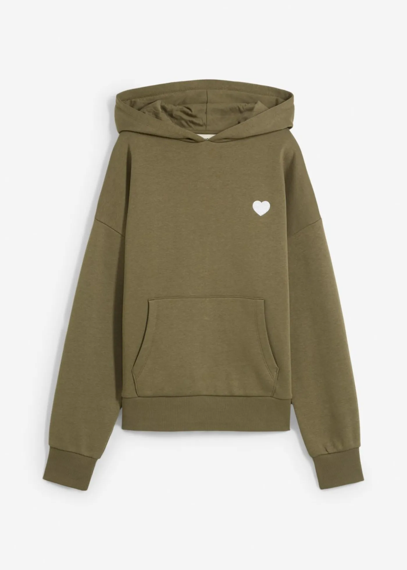 bonprix bonprix Sudadera oversize de mezcla de algodón suave con capucha Verde grisáceo Clearance