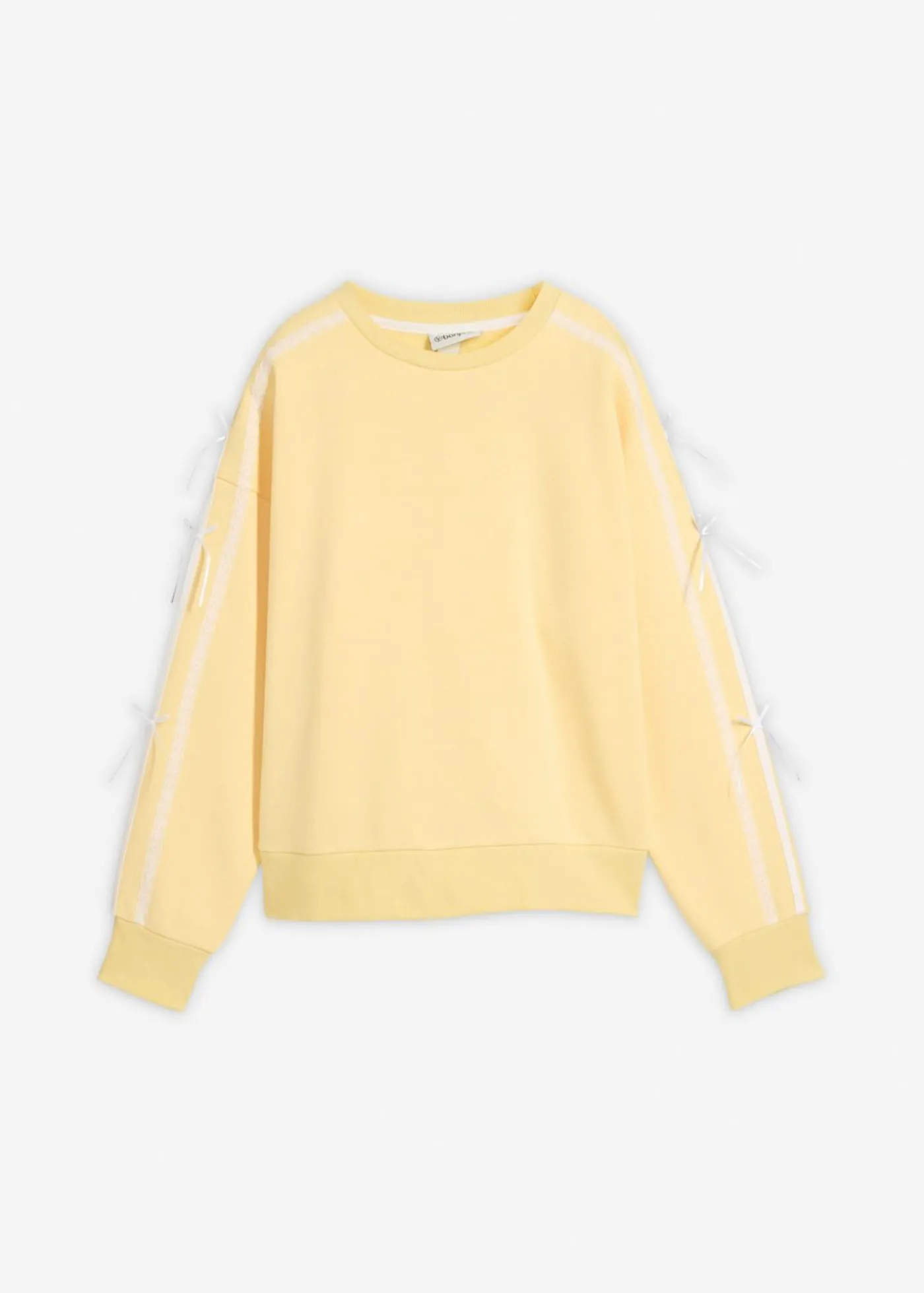 bonprix bonprix Sudadera oversize en suave mezcla de algodón Amarillo claro-blanco lana Discount