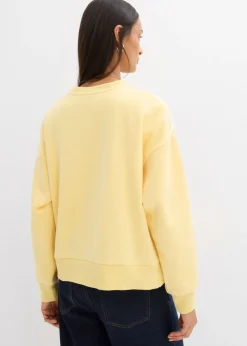 bonprix bonprix Sudadera oversize en suave mezcla de algodón Amarillo claro-blanco lana Discount