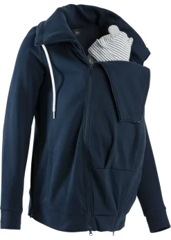 bonprix bonprix Sudadera premamá y chaqueta de porteo 3 en 1 Azul oscuro Clearance
