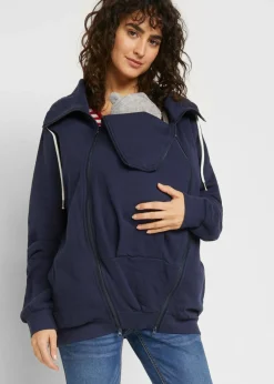 bonprix bonprix Sudadera premamá y chaqueta de porteo 3 en 1 Azul oscuro Clearance