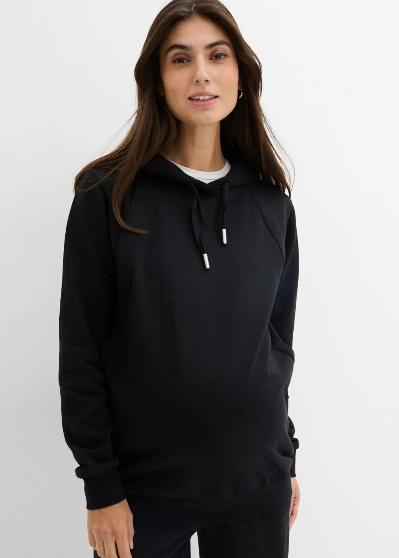 bonprix bonprix Sudadera premamá/de lactancia 2 en 1 de algodón orgánico puro Negro Clearance