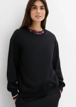 bonprix bonprix Sudadera premamá/de lactancia 2 en 1 de algodón orgánico puro Negro New