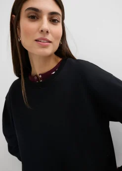 bonprix bonprix Sudadera premamá/de lactancia 2 en 1 de algodón orgánico puro Negro New