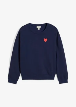 bonprix bonprix Sudadera premamá/de lactancia 2 en 1 de algodón ecológico azul marino/fresa Online