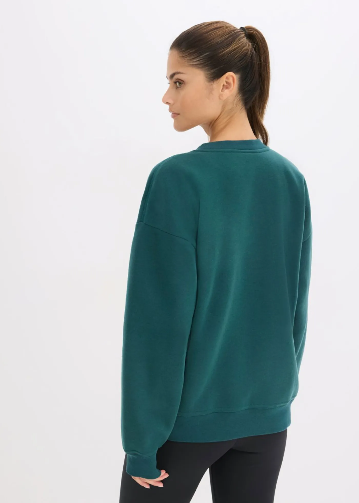 bonprix bonprix Sudadera térmica de material de secado rápido con corte holgado Verde petróleo