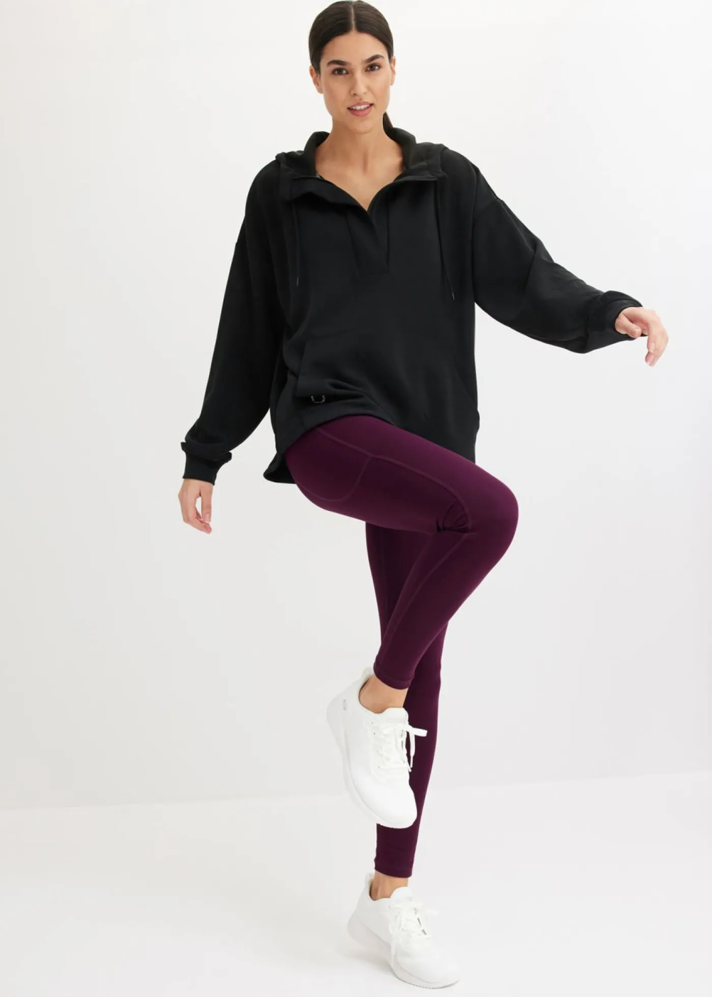 bonprix bonprix Sudadera ultrasuave de material modal con corte holgado y capucha Negro Discount