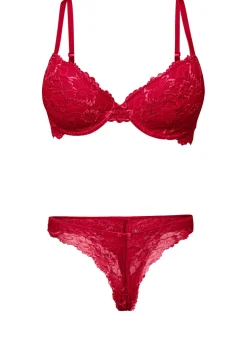 bonprix bonprix Sujetador + tanga de encaje delicado (2 piezas) Rojo Best