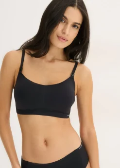 bonprix bonprix Sujetador acolchado de lactancia Feel Comfort sin aros con corte láser Negro Best