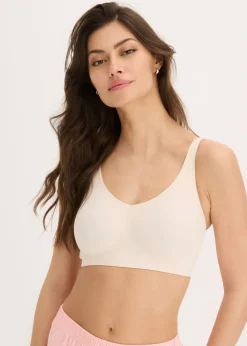 bonprix bonprix Sujetador acolchado Feel Comfort sin aros con corte láser Beige-arena