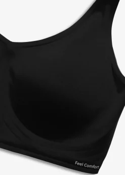 bonprix bonprix Sujetador acolchado Feel Comfort sin aros con corte láser Negro Best
