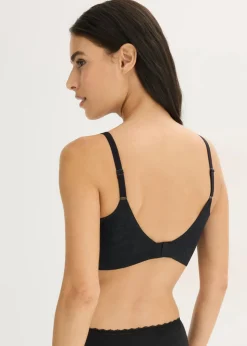 bonprix bonprix Sujetador acolchado Feel Comfort sin aros con encaje Negro Hot