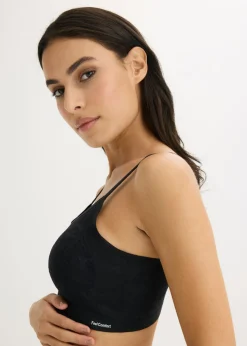 bonprix bonprix Sujetador acolchado Feel Comfort sin aros con encaje Negro Hot