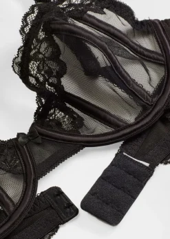 bonprix bonprix Sujetador con aros de encaje delicado Negro Sale