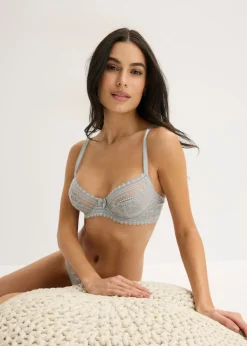bonprix bonprix Sujetador con aros de encaje Gris-plata Hot