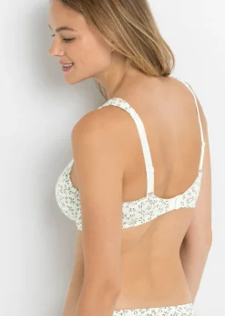 bonprix bonprix Sujetador con aros (pack de 3) con estampado femenino Cava estampado + marrón grisáceo + cava Outlet