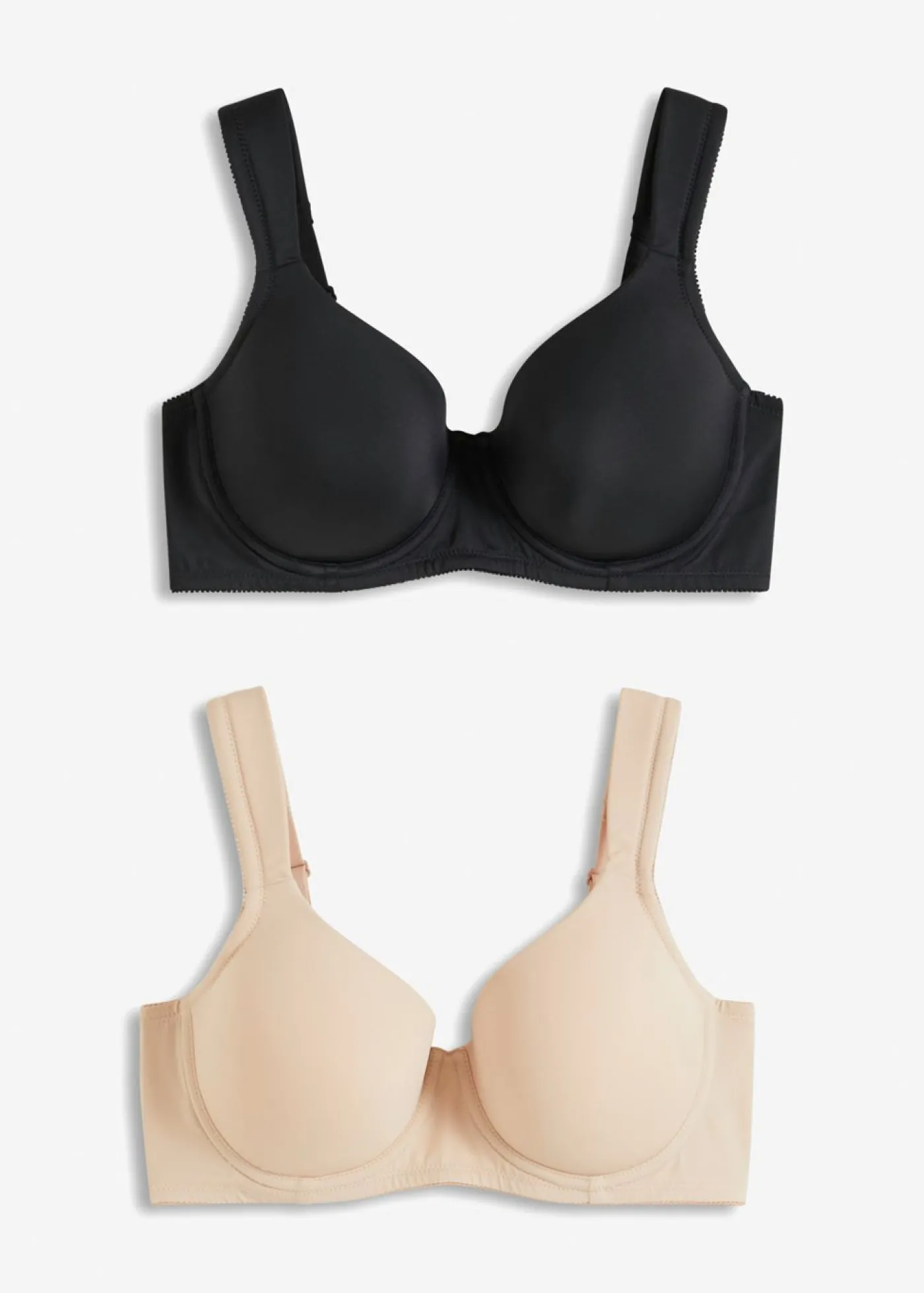 bonprix bonprix Sujetador con aros (2 unidades) Negro-beige mate