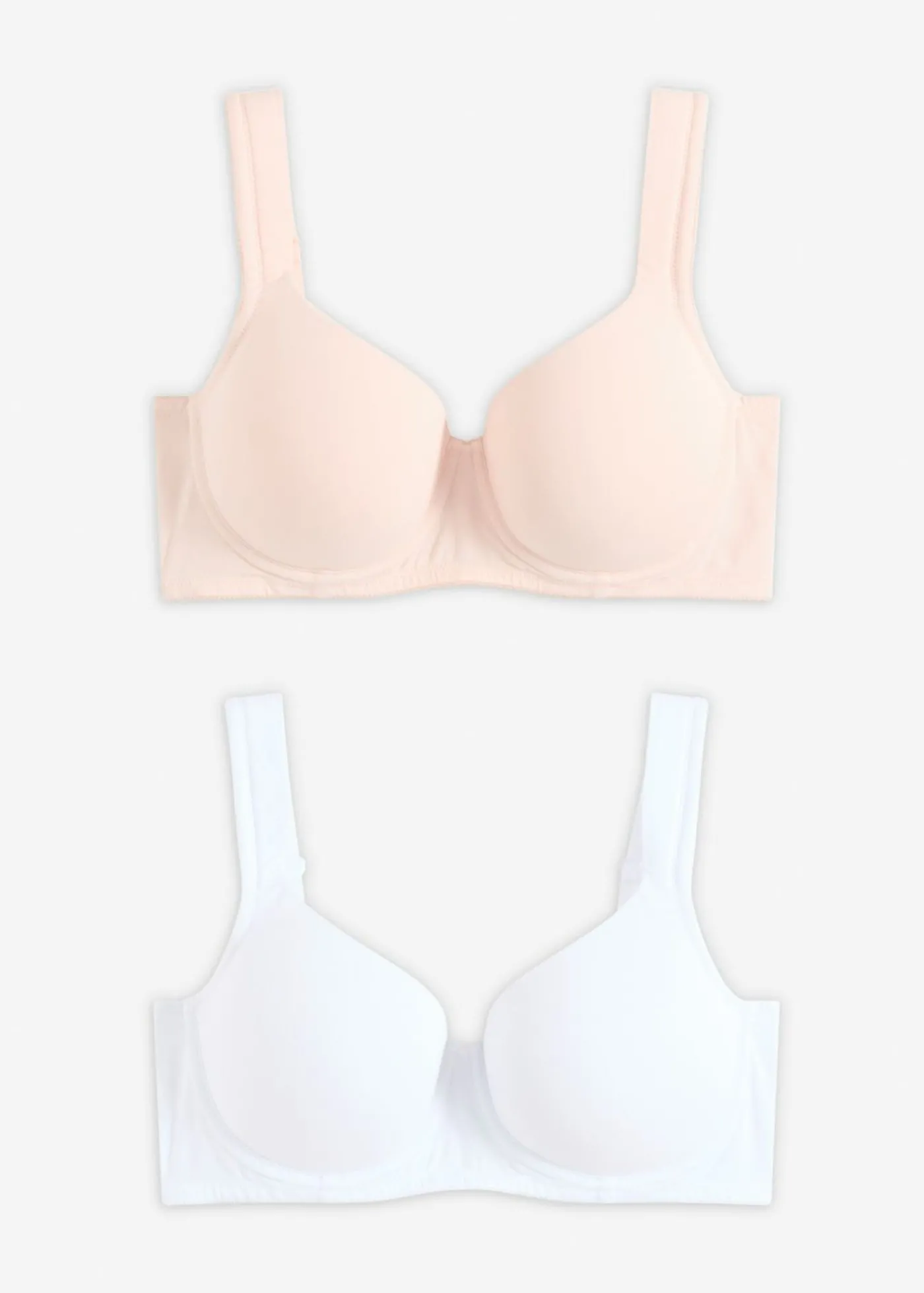 bonprix bonprix Sujetador con aros y algodón orgánico (2 unidades) rosa seda/blanco Clearance
