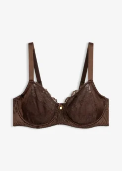 bonprix bonprix Sujetador con aros y efecto brillante Marrón oscuro Online
