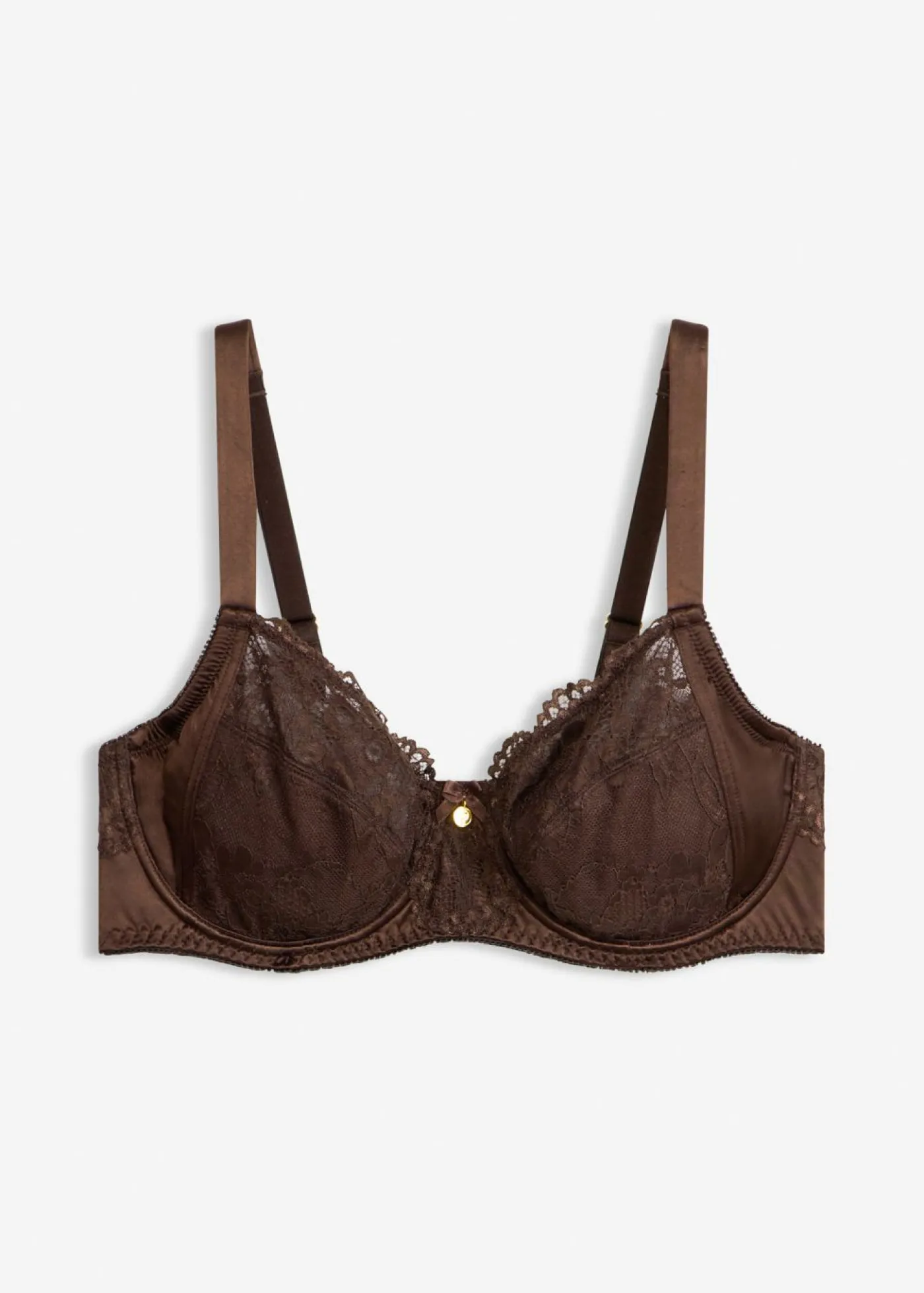 bonprix bonprix Sujetador con aros y efecto brillante Marrón oscuro Online