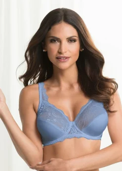 bonprix bonprix Sujetador con aros y encaje delicado (2 unidades) Azul mate-beige Online