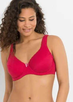 bonprix bonprix Sujetador con aros y suave algodón orgánico (3 unidades) Rojo sangría + azul marino profundo + crudo Online