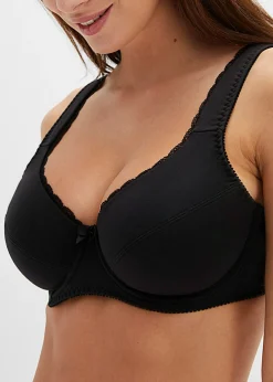 bonprix bonprix Sujetador con aros y suave algodón orgánico (3 unidades) Negro + rosa crema + plata mate Best