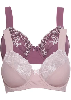 bonprix bonprix Sujetador con aros y tirantes acolchados (2 unidades) Baya mate/rosa mate + rosa mate