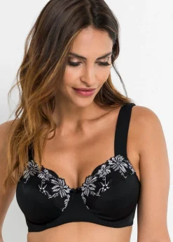 bonprix bonprix Sujetador con aros y tirantes acolchados (2 unidades) Negro + negro + blanco Outlet