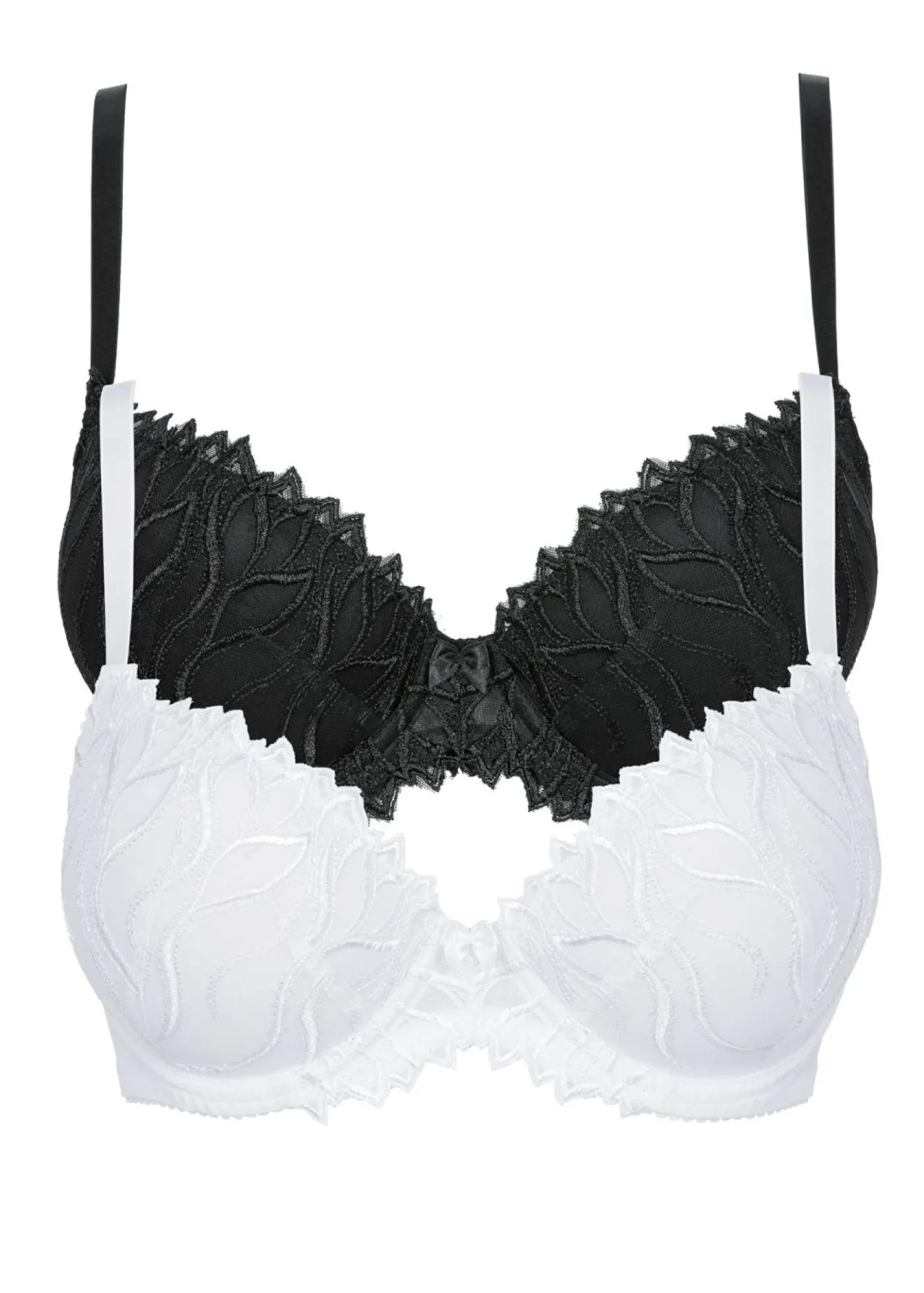 bonprix bonprix Sujetador con bordado delicado (2 unidades) Negro-blanco Best