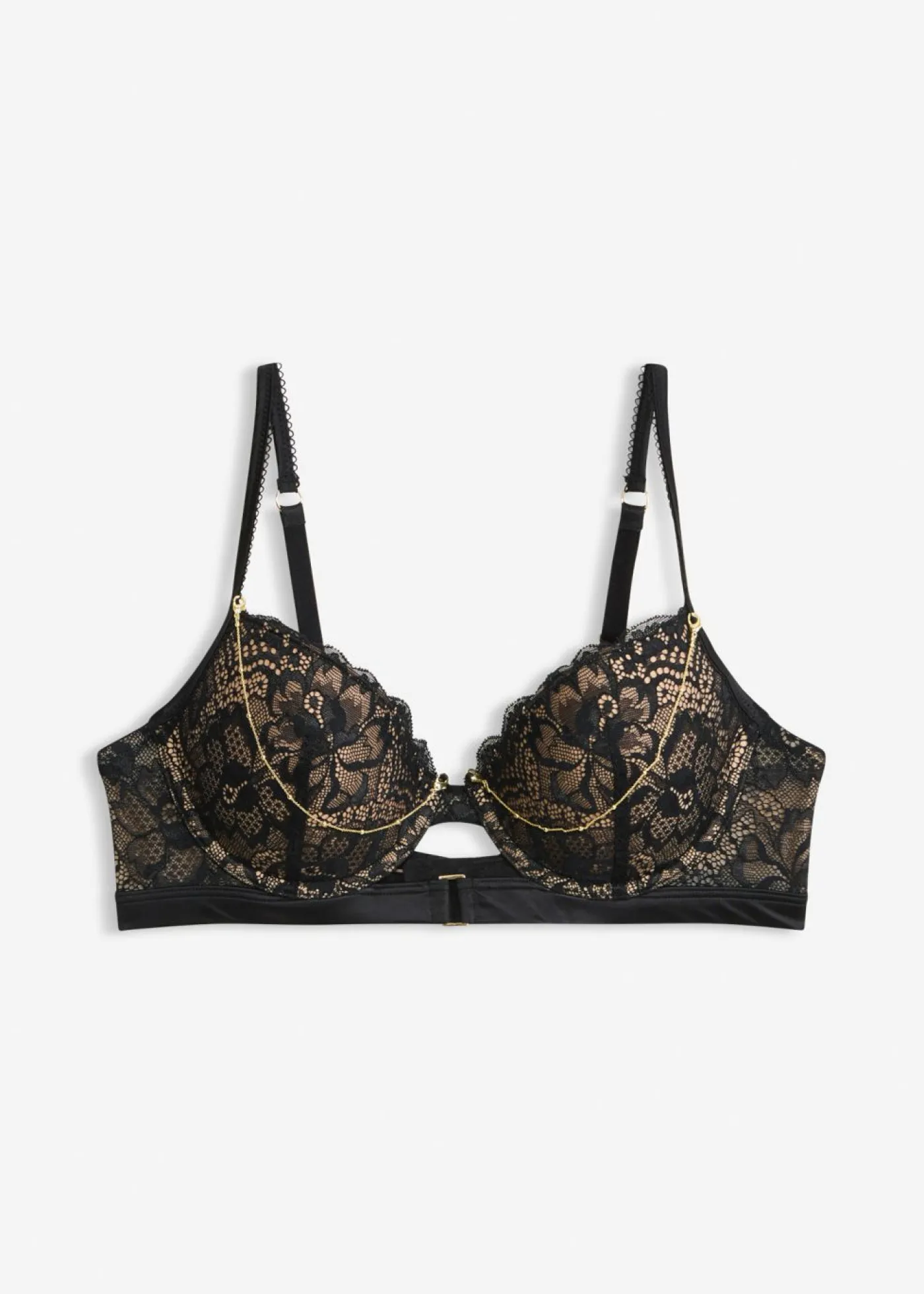 bonprix bonprix Sujetador con cadena desmontable negro-marrón claro Discount