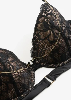 bonprix bonprix Sujetador con cadena desmontable negro-marrón claro Discount
