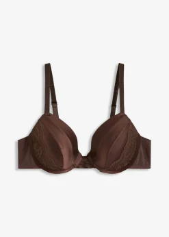 bonprix bonprix Sujetador con elegante efecto brillante Marrón oscuro Hot