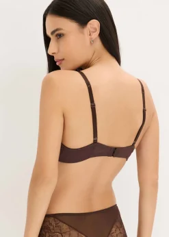 bonprix bonprix Sujetador con elegante efecto brillante Marrón oscuro Hot